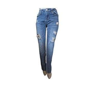 Aeropostale Jeans Women 8 Low Rise Ankle Jegging Distressed Stretch (W28 L27)